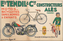 Ets Tendil et Cie constructeurs  Alès (Gard). Motos, bicyclettes, dames, hommes, enfants