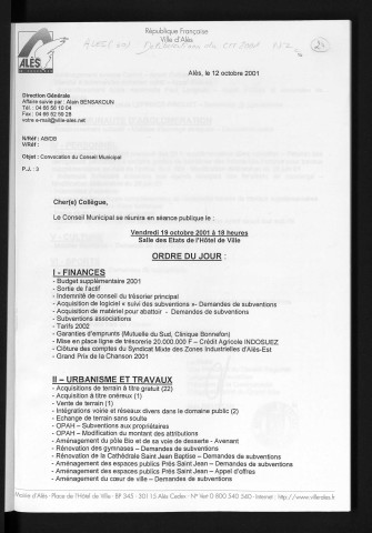 Arrêtés municipaux pris en vertu de l'article L 2122-22 du Code Général des Collectivités Territoriales