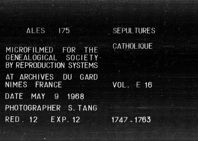 Catholiques : Sépultures