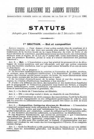 Déclarations de sociétés et statuts. Demandes d'autorisation pour la constitution régulière d'une association.