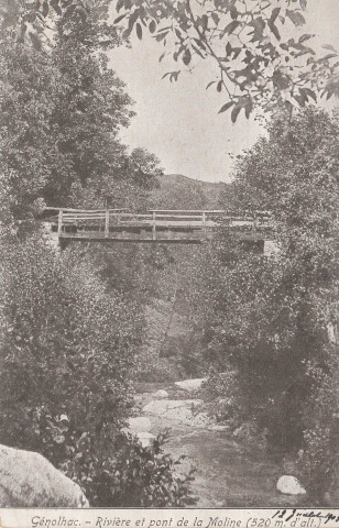 Rivière et pont de la Moline