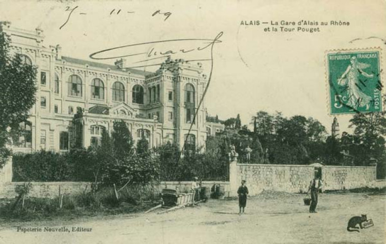 Gare d'Alais au Rhône et tour Pouget