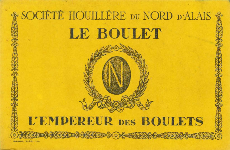  Classeur cartonné, publicité :  &quot;  Mines de Trélys. Ovoïdes. Marque déposée : La Barre &quot;