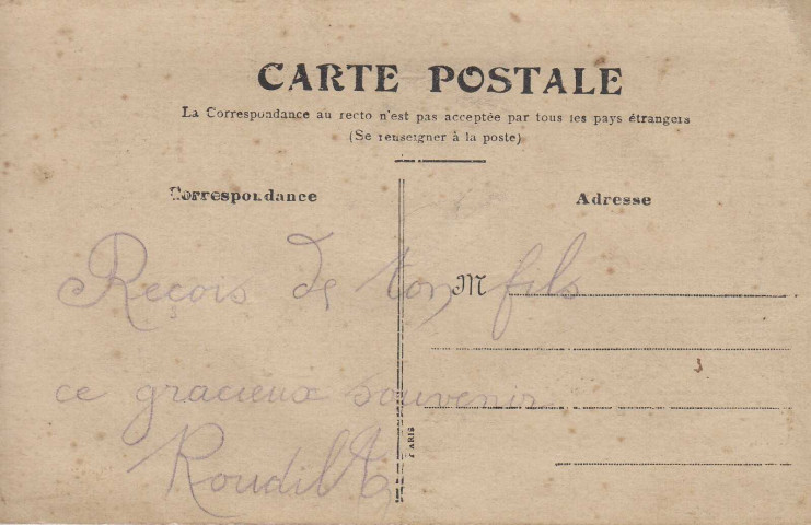 Carte souvenir du 52ème Colonial 1914-1916 envoyée par Aimé Roudil à sa mère