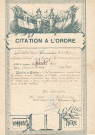 Citation à l'ordre du Régiment N° 366 du 6 décembre 1917 du soldat de 2ème classe Roudil Aimé
