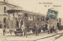 De Florac un bon souvenir [la gare, une locomotive et ses voyageurs]