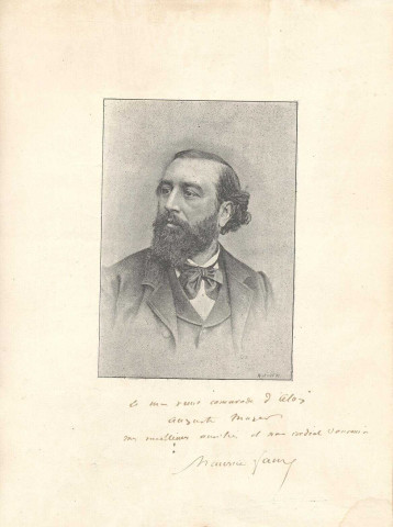 Portrait de Maurice Faure dédicacé à son camarade d'Alais Auguste Mazer