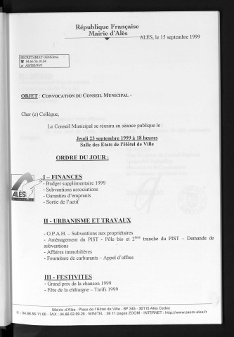Arrêtés municipaux pris en vertu de l'article L 2122-22 du Code Général des Collectivités Territoriales