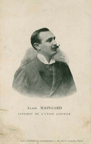 Elections législatives du 6 Mai 1906 : Portrait d'Alain Maingard candidat de l'Union Libérale