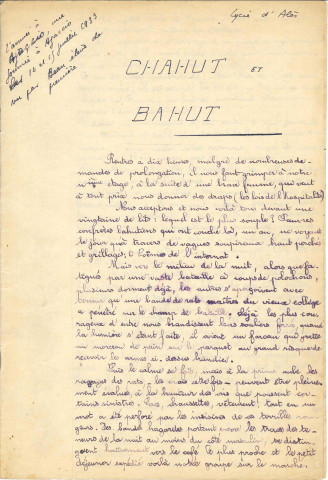 Chahut et bahut