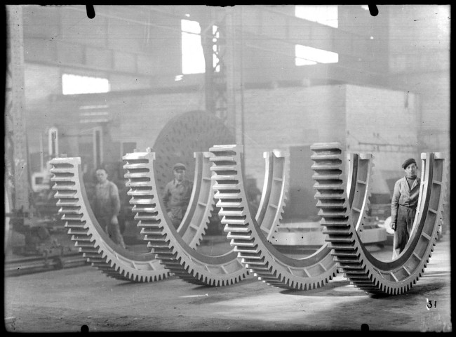 Acier moulé, couronnes dentées en 2 pièces