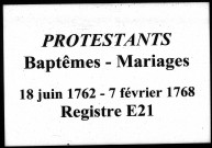 Protestants : Baptêmes, Mariages