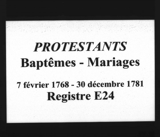 Protestants : Baptêmes, Mariages