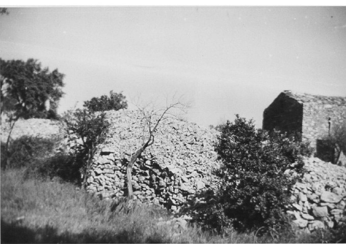Vestiges anciens au Haut-Brésis (mur d'enclos et tumulus)
