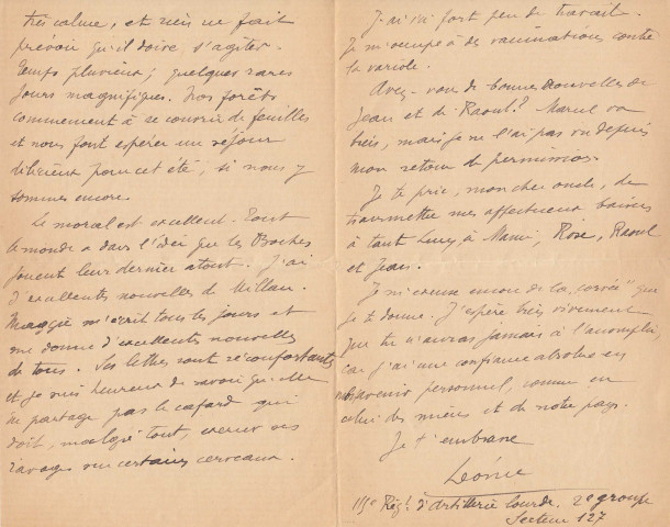 Lettre de Léonce Paul Cambon à son oncle