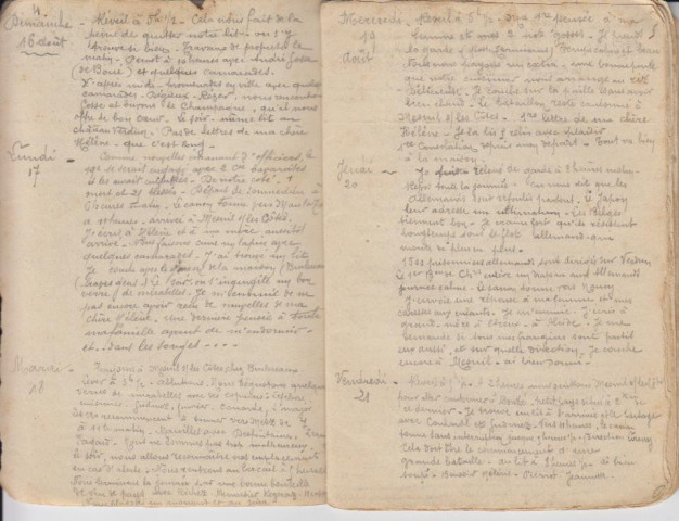 Carnet de notes manuscrit de Charles Bourgeois