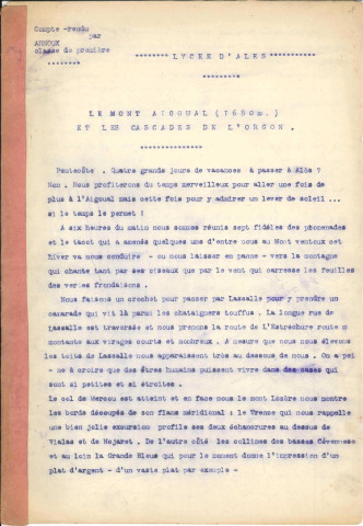 Le Mont Aigoual et les cascades de l'Orgon