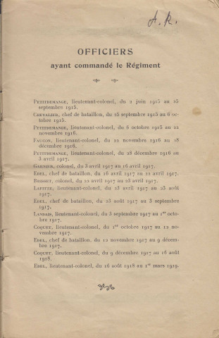 Campagne 1914-1918. Historique du 52ème Régiment d'Infanterie Coloniale
