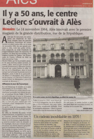 Il y a 50 ans le centre Leclerc s'ouvrait à Alès