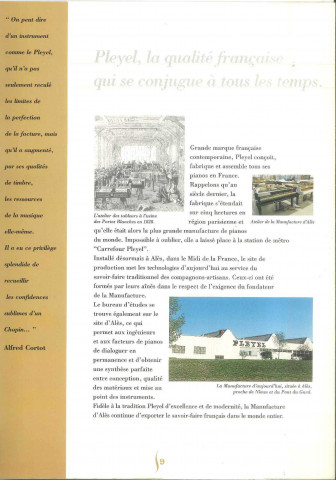 Catalogue publicitaire " Pleyel, l'âme du piano "
